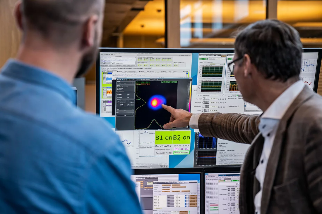 Voilà comment se présentait Athos, le 17 décembre, à l’écran de la salle de contrôle: sous forme de faisceau laser à rayons X compact.