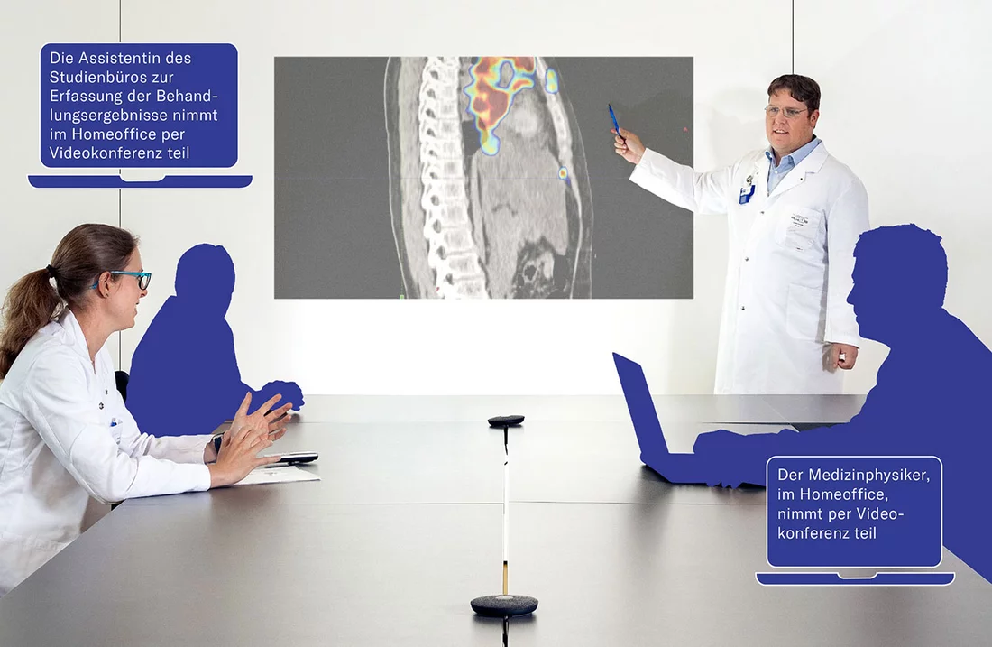Auch die Protonentherapie gehört zu den vitalen Betriebseinheiten: Nicht nur die Behandlung krebskranker Patientinnen und Patienten wird nahtlos fortgesetzt. 