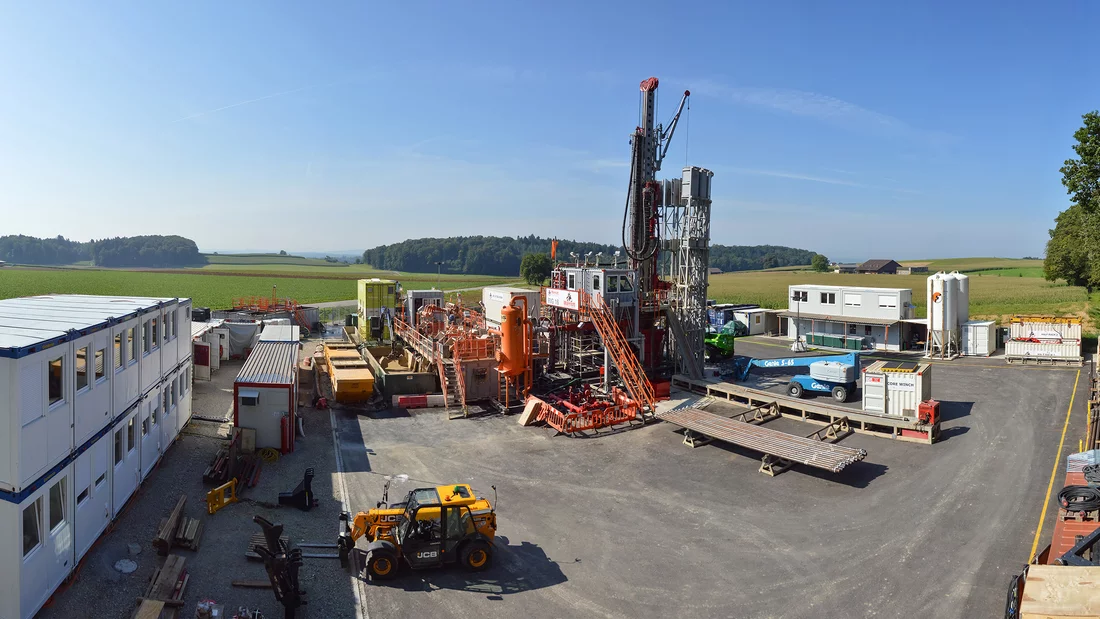 Trüllikon-1, sur le site au nord-est de Zurich, l’un des sites de forage sur lequel la Nagra prélève des carottes. 