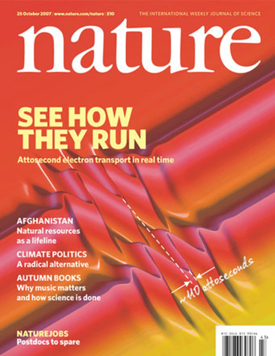 In 2007, Cavalieri and Krausz published in Nature the first application of attosecond pulses of light to study the dynamics of electrons in a solid (DOI: 10.1038/nature06229).