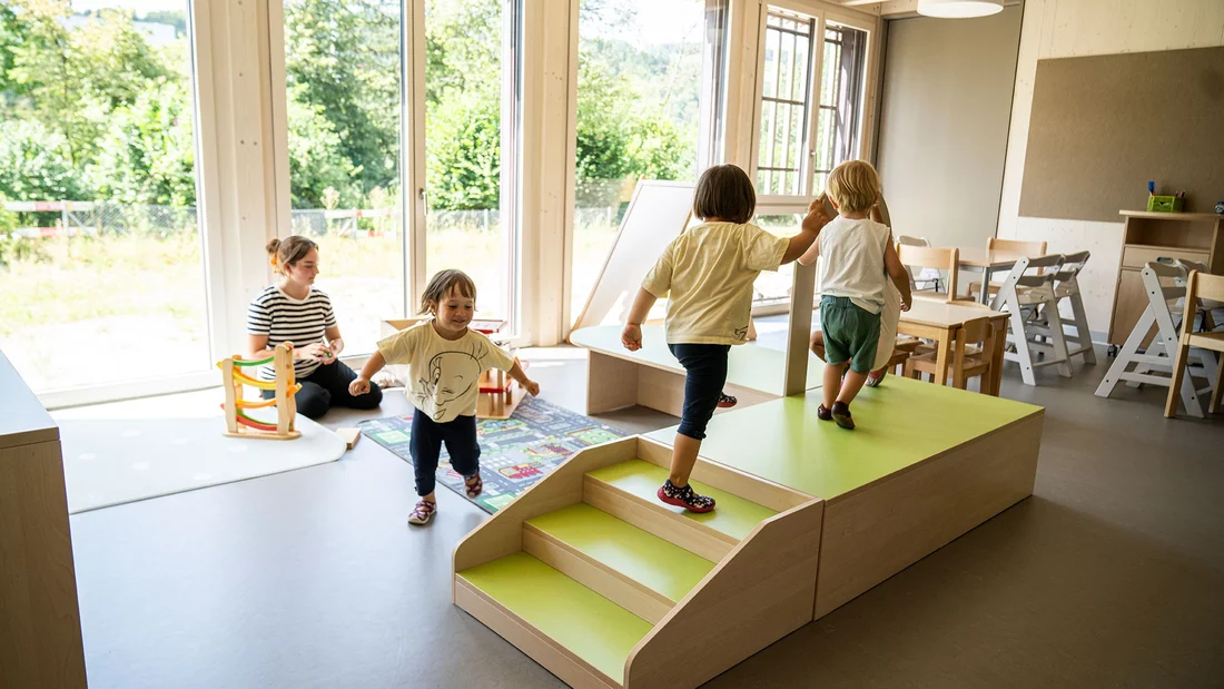 The new rooms on the PSI Campus are a great place for children for running around... 