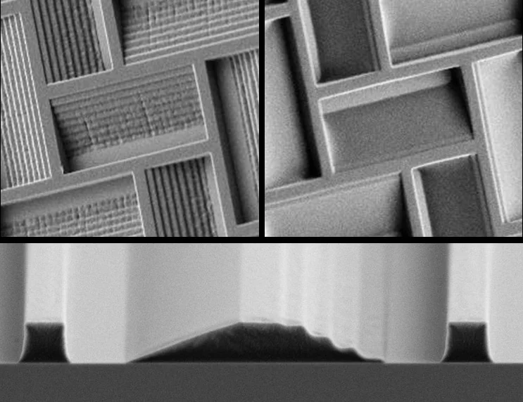 3D Topological profiles in 1 µm thick PMMA layer