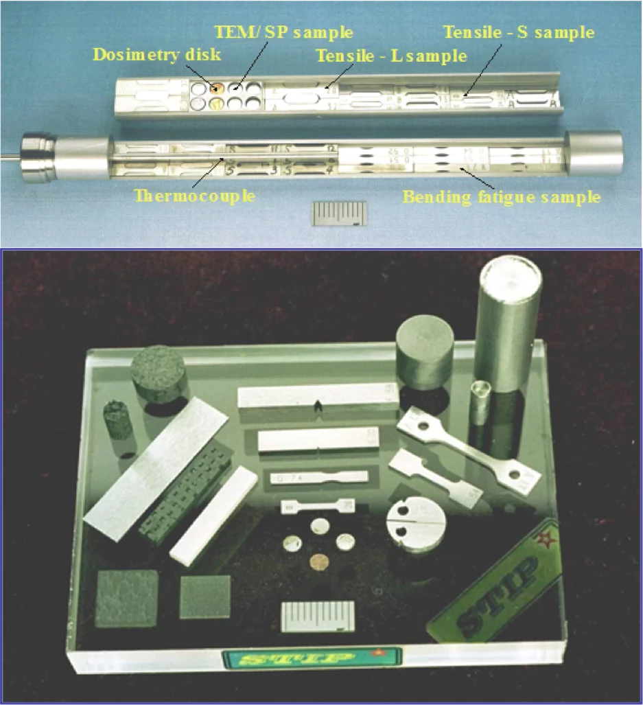 Examples of specimens types irradiated in SINQ target
