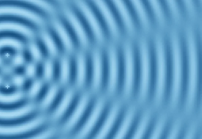 Objects placed in front of the waves change the wave pattern. From these changes, the shape of the object can be worked out.