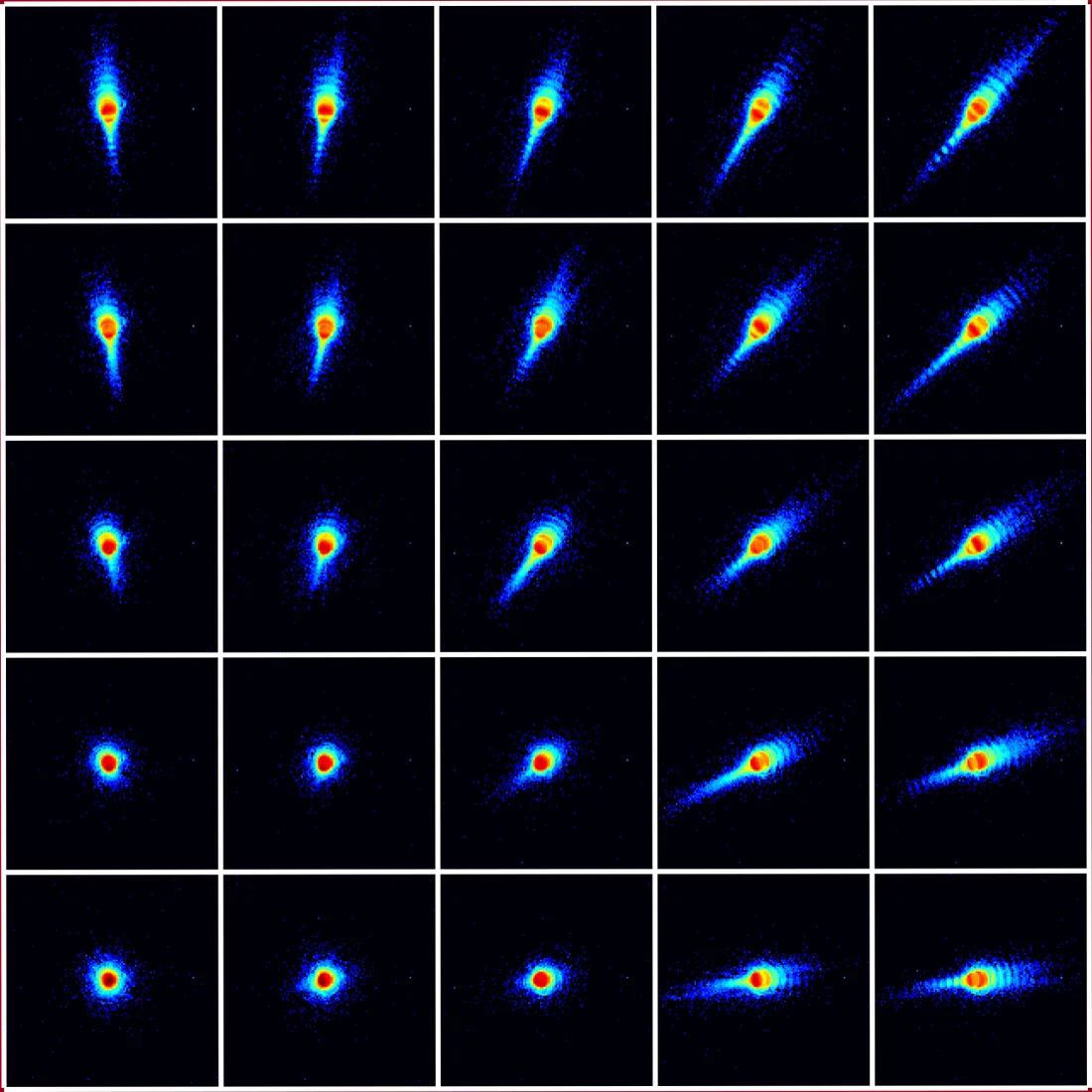 Bei dem abgebildeten Gegenstand handelt es sich um unter der Oberfläche liegende Nanostrukturen. Die rechts sichtbaren Rillen sind von aussen nicht erkennbar, da sie komplett von einer Goldschicht überdeckt sind.