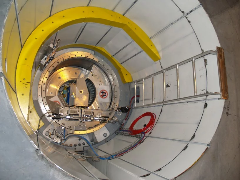 Top view into the monochromator shielding