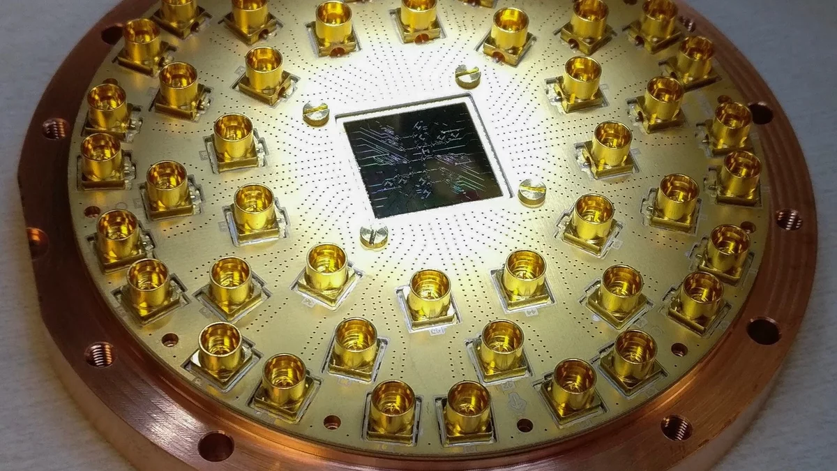 superconducting qubit chip on mount