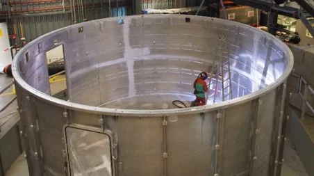 Picture Inside view of MARS aluminum vessel being removed