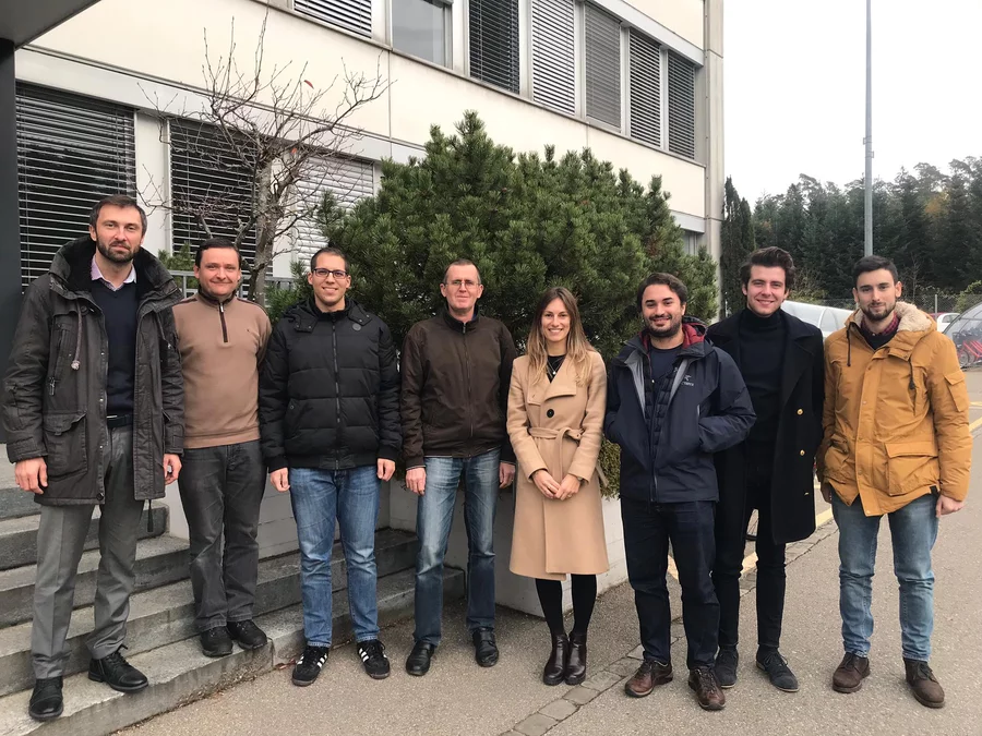 FAST in November 2019 (At the entrance to the NES building). Left to right: Alexander Ponomarev, Jiri Krepel, Janos Bodi, Konstantin Mikityuk, Valeria Raffuzzi, Rodrigo de Oliveira, Dorde Petrovic, Antonio Jimenez Carrascosa