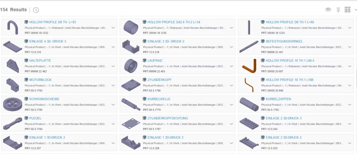 Suchfenster im 3DExpirience