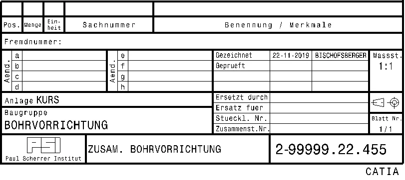 Zeichnungskopf im Catia V5