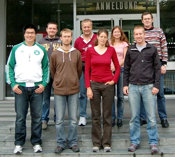 FAST in August 2010 (At the PSI entrance). Left to right: Kaichao Sun, Jiri Krepel, Stevan Pilarski, Sandro Pelloni, Aurelia Chenu, Claudia Codau, Robert Adams, Konstantin Mikityuk.