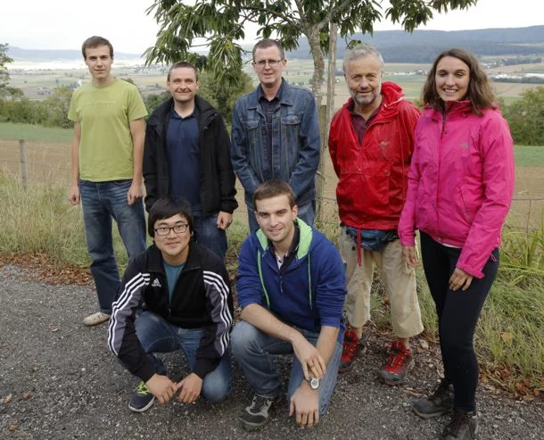 FAST in August 2015 (LRS Outing at Hallau, Switzerland). Left to right sitting: Jongsoo Choe and Benoit Soubelet. Left to right standing: Evzen Losa, Jiri Krepel, Konstantin Mikityuk, Sandro Pelloni, Alzbeta Bednarova.