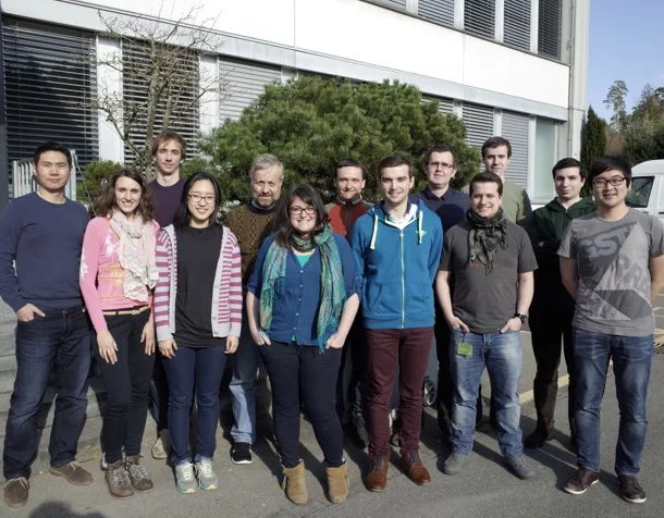 FAST in March 2015 (At the entrance to the NES building). Left to right: Youpeng Zhang, Alzbeta Bednarova, Carlo Fiorina, Haymin Kim, Sandro Pelloni, Anne-Laurene Panadero, Jiri Krepel, Benoit Soubelet, Konstantin Mikityuk, Boris Hombourger, Evzen Loza, Matteo Zanetti, Jongsoo Choe.