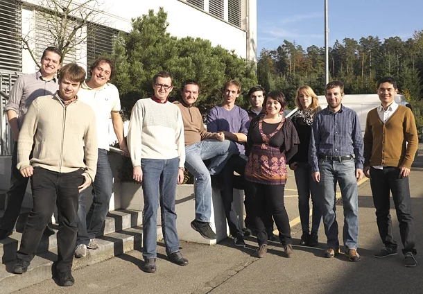 FAST in October 2013 (At the entrance to the NES building). Left to right: Boris Hombourger, Valentyn Bykov, Manuele Aufiero, Konstantin Mikityuk, Jiri Krepel, Carlo Fiorina, Matteo Zanetti, Anne-Laurene Panadero, Sara Bortot, Valerio Ariu, Youpeng Zhang.