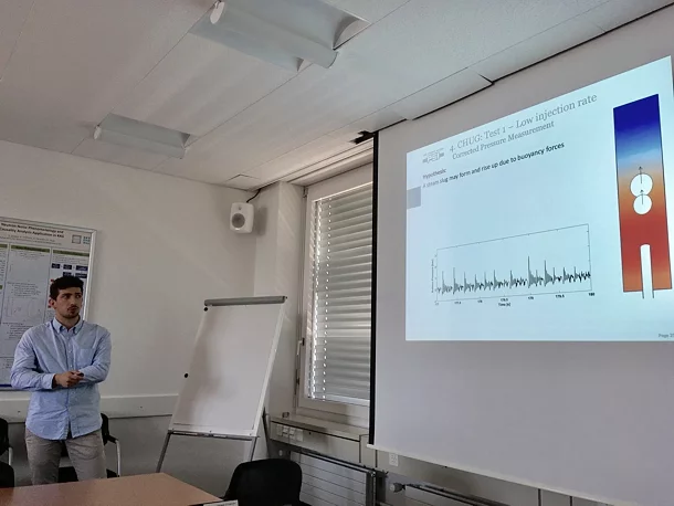 FAST in May 2018 (PSI Villigen). Simone Mambelli defends his MS thesis 'Analytical and experimental study of chugging boiling instability: the CHUG project'.