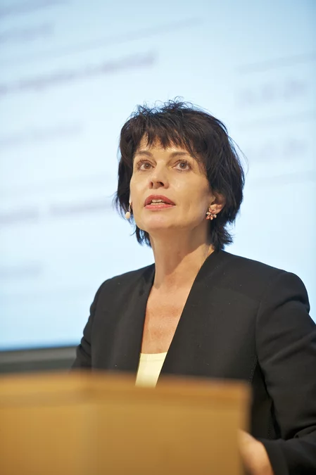 La conseillère fédérale Leuthard a qualifié le tournant énergétique d’ important défi, mais s’est montrée optimiste en affirmant que celui-ci peut-être abordé sans grands dommages pour la Suisse. (Photo : Markus Fischer, PSI)