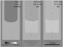 Tomographic reconstructions of the titanium cell high pressure with the liquid body of deuterated n-decane and methane phase for 1 bar 