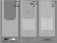 Tomographic reconstructions of the titanium cell high pressure with the liquid body of deuterated n-decane and methane phase for 1 bar 