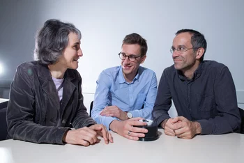 Streifen des neuen Materials im Magnetfeld