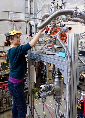 Anna Soter does research with pions and muons at PSI.