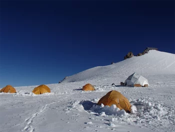Previous drilling camp at Colle Gnifetti, southeast of Zermatt 