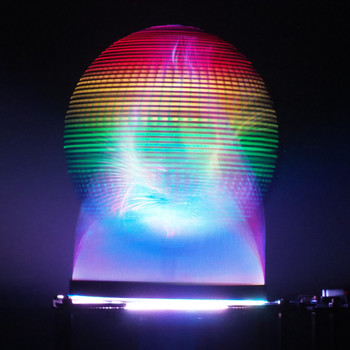 Melvin’s leisure project: an LED ring that simulates a sphere when it rotates rapidly. 