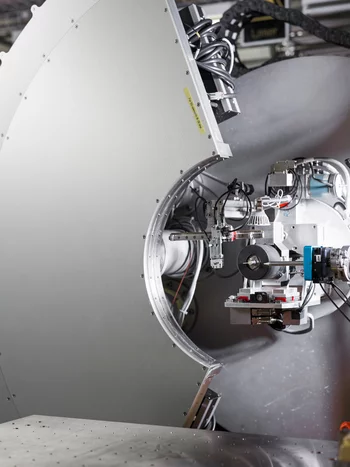 Die Strahllinie MS 4S an der SLS, an der die Mitarbeitenden von Excelsus ihre Experimente im Auftrag ihrer Kundschaft durchführen.