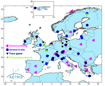 Map of ACTRIS stations (source: www.actris.eu)