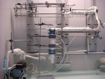 Example of test rig with spray unit