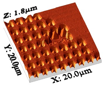 Large Scale AFM data of a field-emitter array.