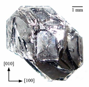 Fig. 9 Single crystal of Ca3Ir4Sn13 grown from Sn-flux