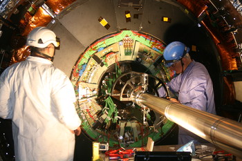 Insertion of the pixel tracker unit into the CMS detector