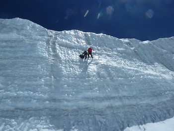 Ice core drilling at Kilimanjaro.
