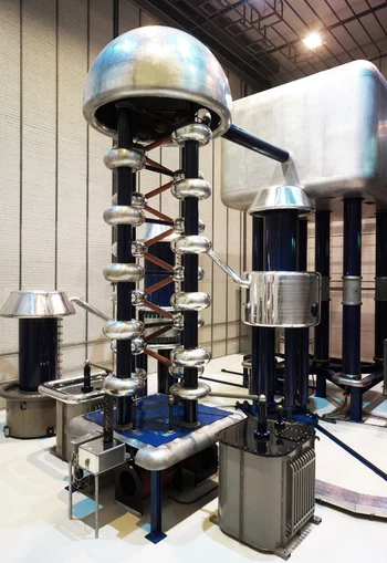 Der Cockcroft-Walton-Beschleuniger des PSI – die erste Stufe der Protonen­beschleunigeranlage. (Foto: Paul Scherrer Institut/Markus Fischer)