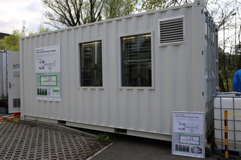L'installation de test Cosyma a accompli un test de longue durée de 1000 heures à la station de traitement de biodéchets et d'épuration de Werdhölzli à Zurich. (Photo: Energie 360°)