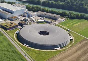 Aerial view of the Swiss Light Source (SLS)