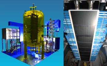 LINX facility: 3-D Rendering of the newly implemented components in LINX: the cooling loop system outside the vessel and the cooling plates set up inside the vessel