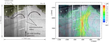 Example of PIV measurement for the jet interacting the helium-rich layer