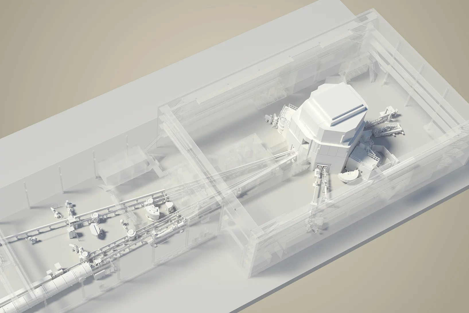 Diese 3-D-Grafik zeigt die SINQ, die zur Herstellung von Radionukliden für medizinische Zwecke dient.