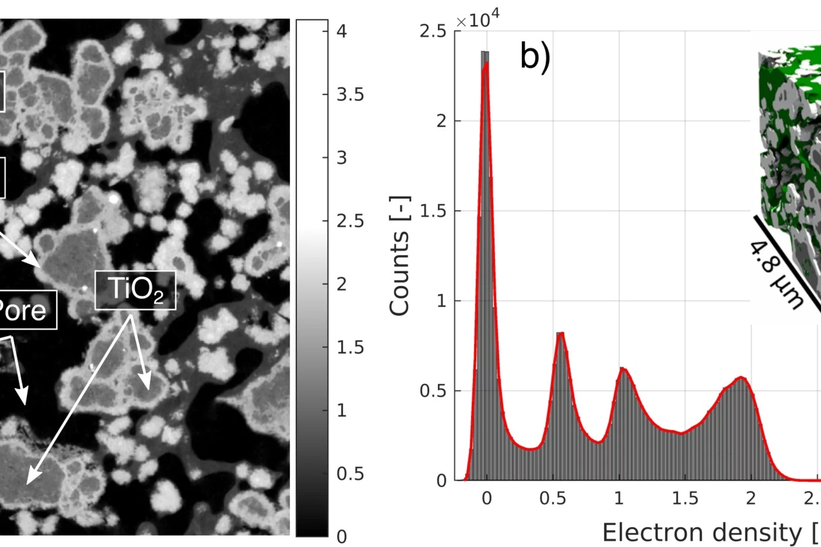 Two-dimensional slice obtained from the entire tomogram 