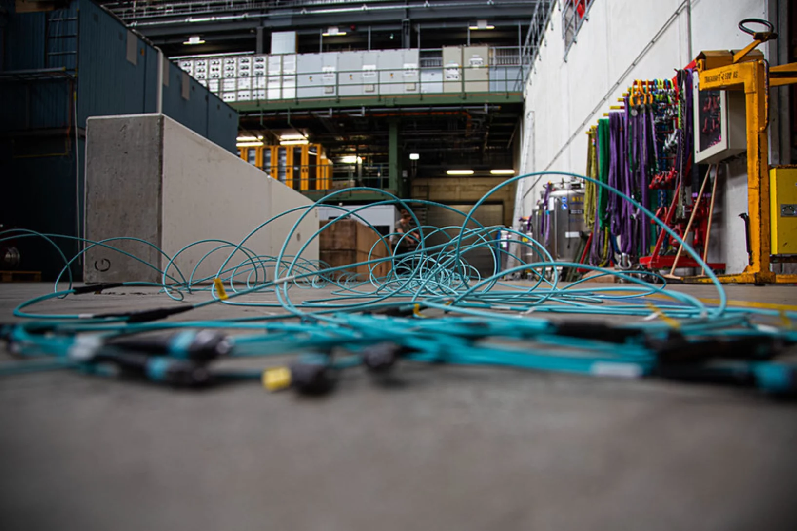 Fibres in the PSI experimental hall