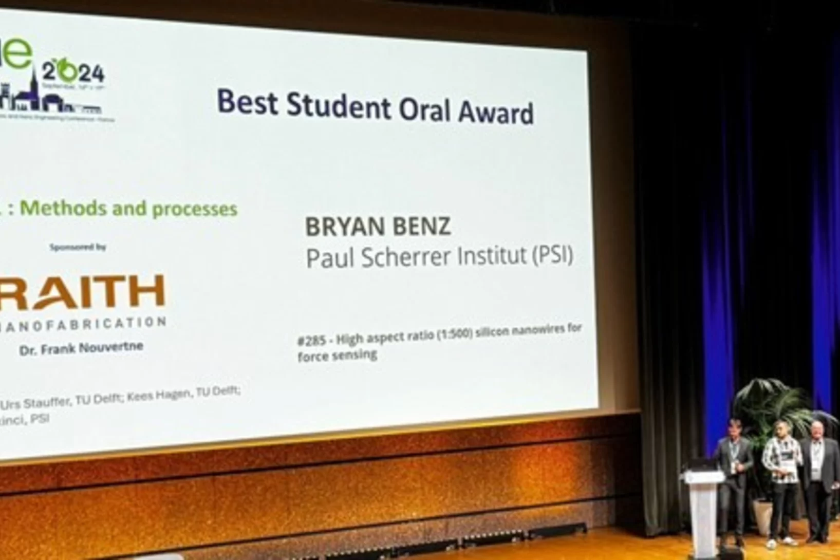 Bryan Benz Best Oral Presentation MNE 2024