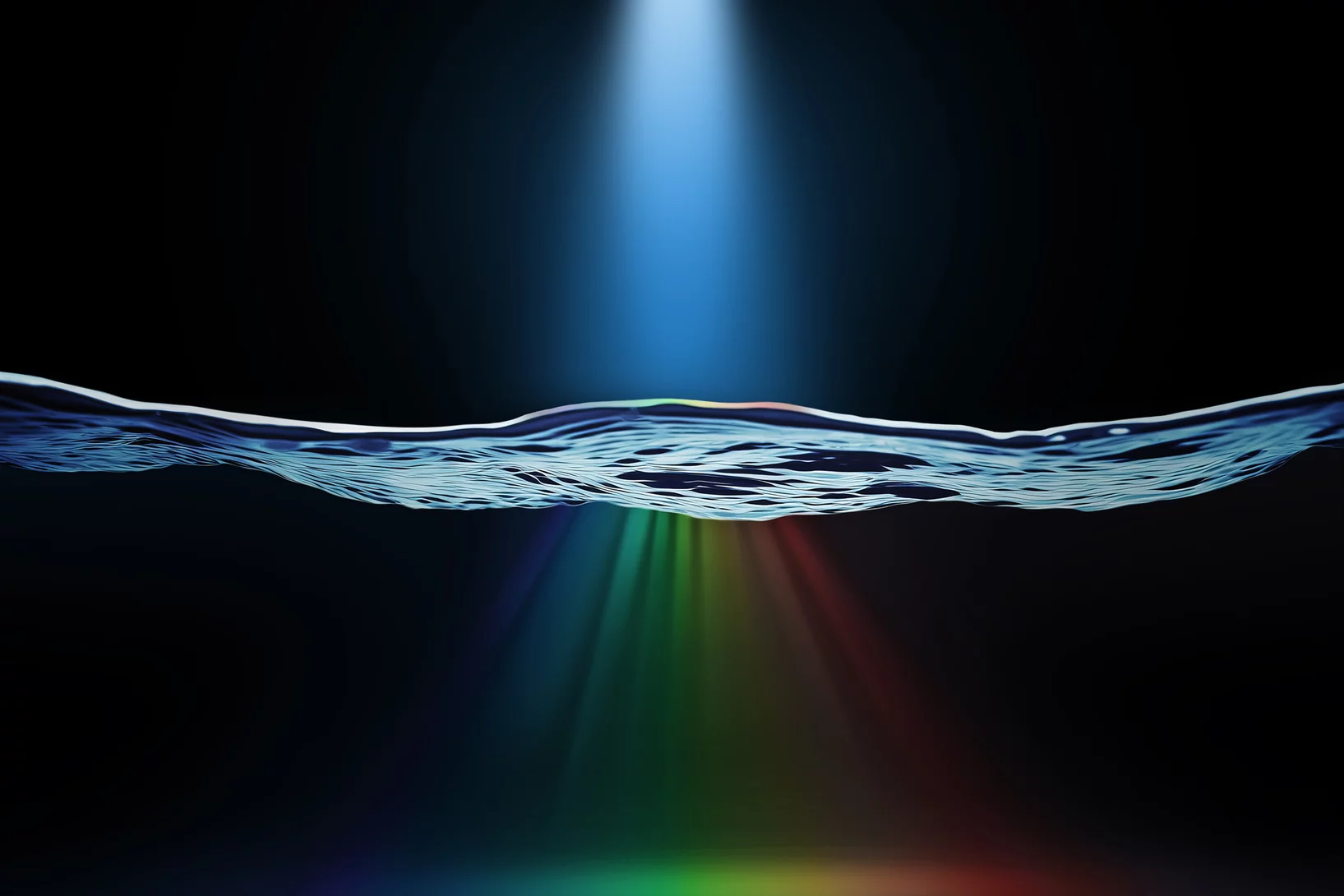 Light shining through a thin water sheet