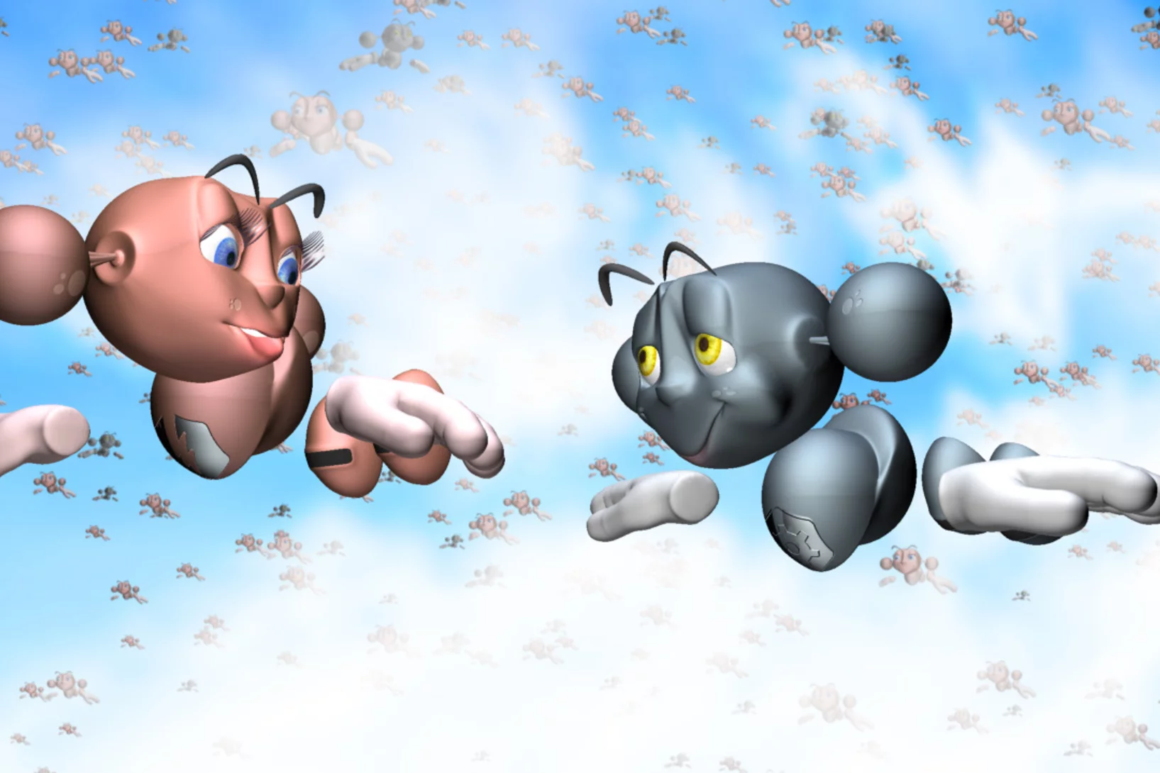 Die beiden CO2-Moleküle begegnen sich.  Video anschauen